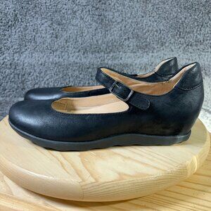 Dansko Shoes Marcella Mary Jane Womens Sz 11.5 Black Leather Casual Comfort Flat